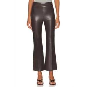 Vegan Leather Crop Flare Pants